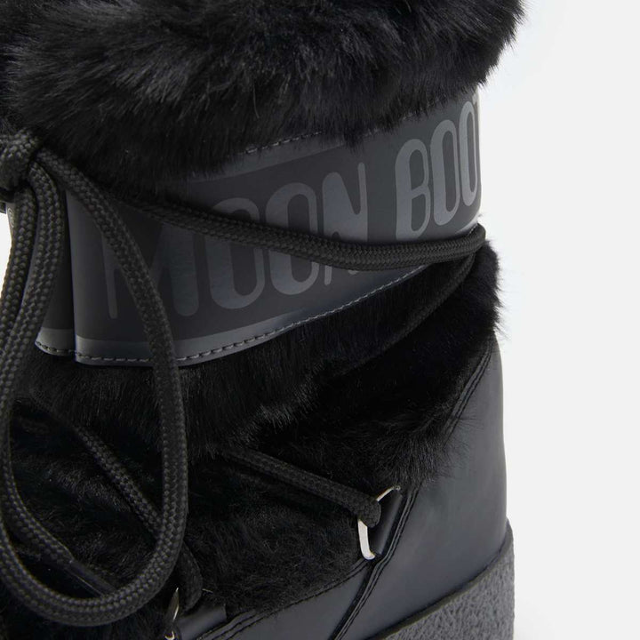 Moon Boots Faux Fur WP Black W