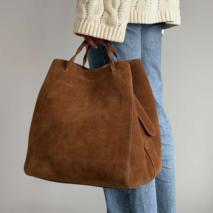 Jim Rickey Sac Large Suede Cognac