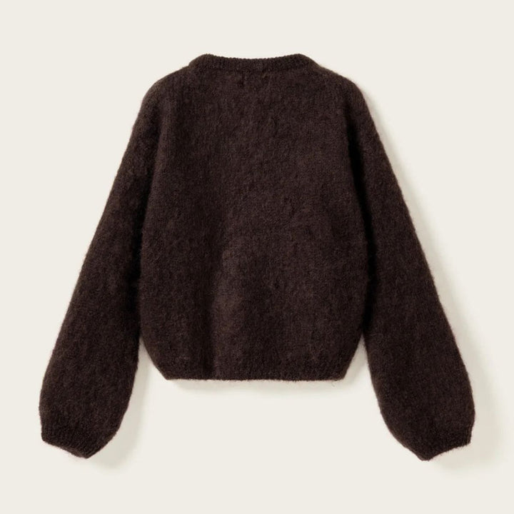 Noella N-Kae Mohair Cardigan Dark Brown Chocolate