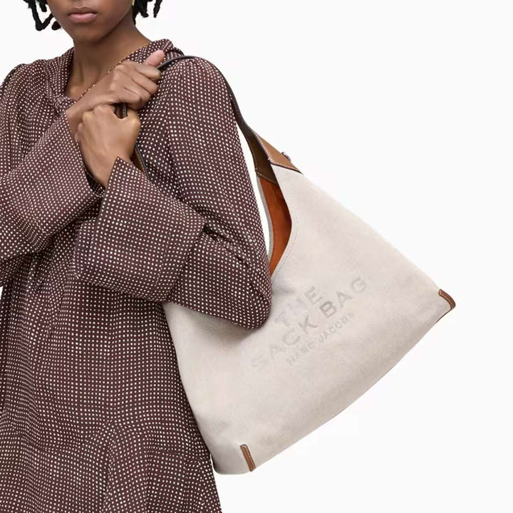 Marc Jacobs The Belted Sack Canvas Leather Beige/Argan Oil