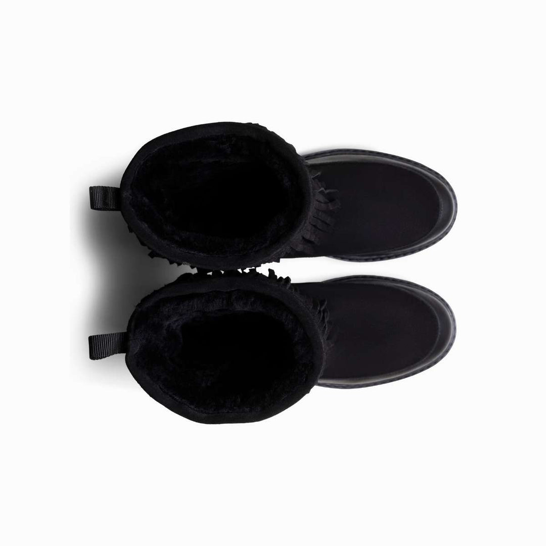 Mono Tag Boot Fringes Leather/Suede Black W