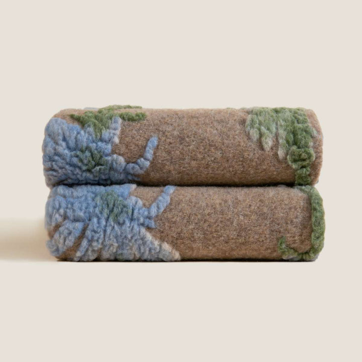 Frati Pledd Cicoria Blue Boiled Wool 150*190