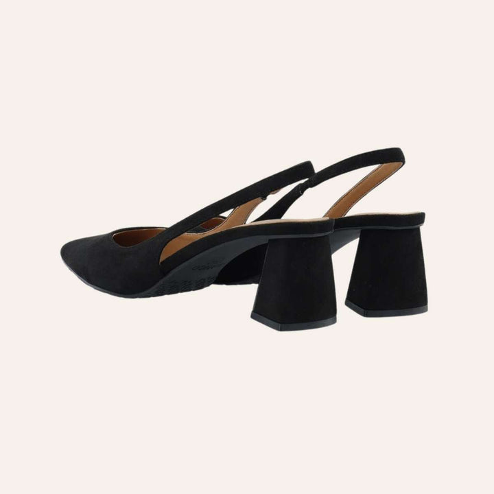 Bianco Biamaralyn Slingback Faux Suede Black W