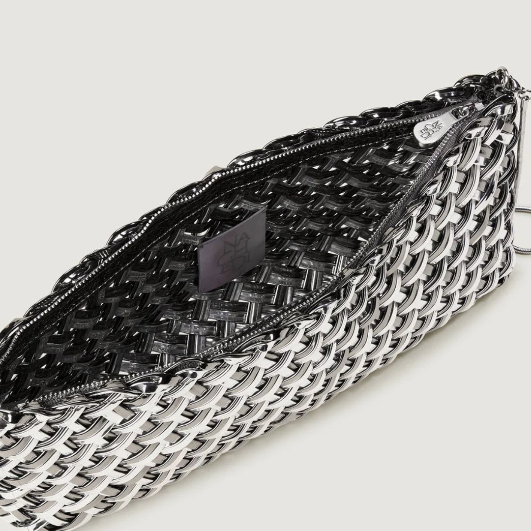 Naghedi Gala Medium Clutch Metallic Pewter