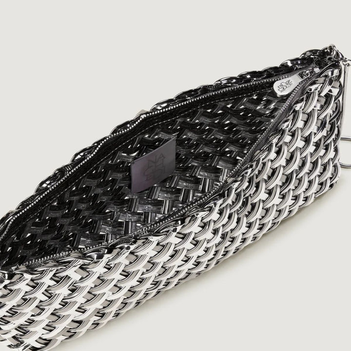 Naghedi Gala Medium Clutch Metallic Pewter