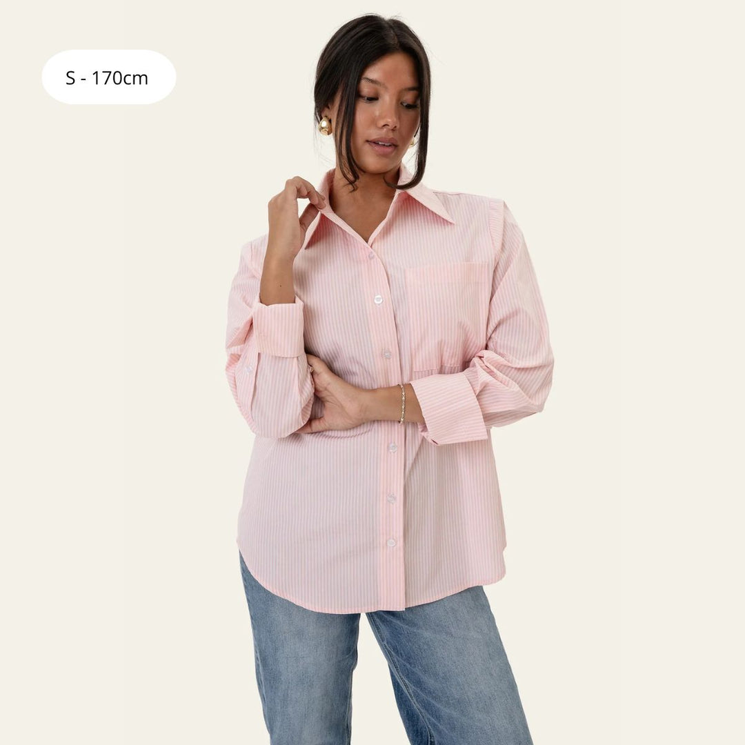 BYIC IsabellaIC Shirt Pink White Stripes