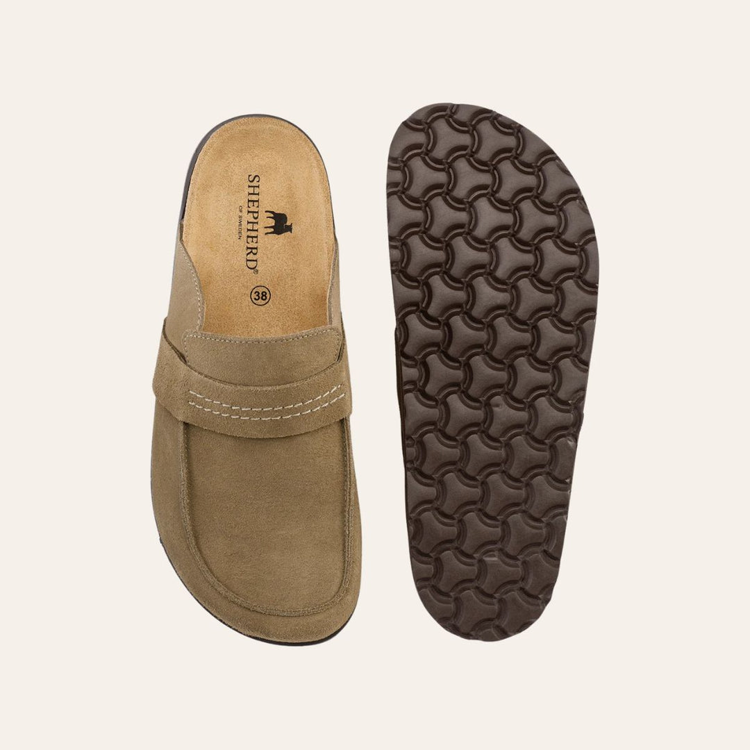 Shepherd Tøffel Petra Taupe Suede W