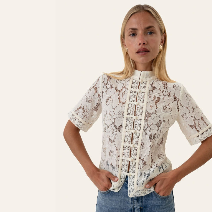 BYIC LiljaIC SS Shirt Off White Lace