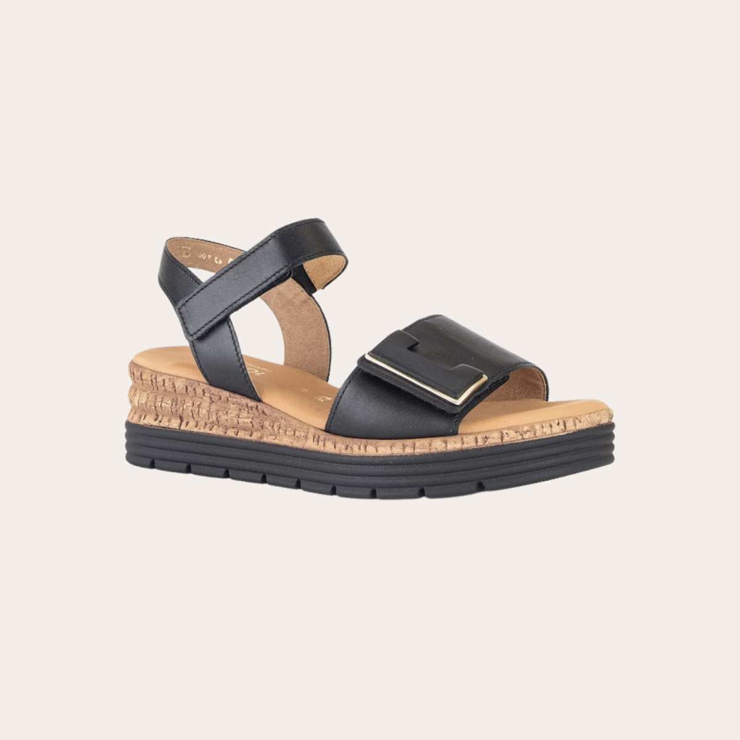 Gabor Sandal Sort M/Hæl W