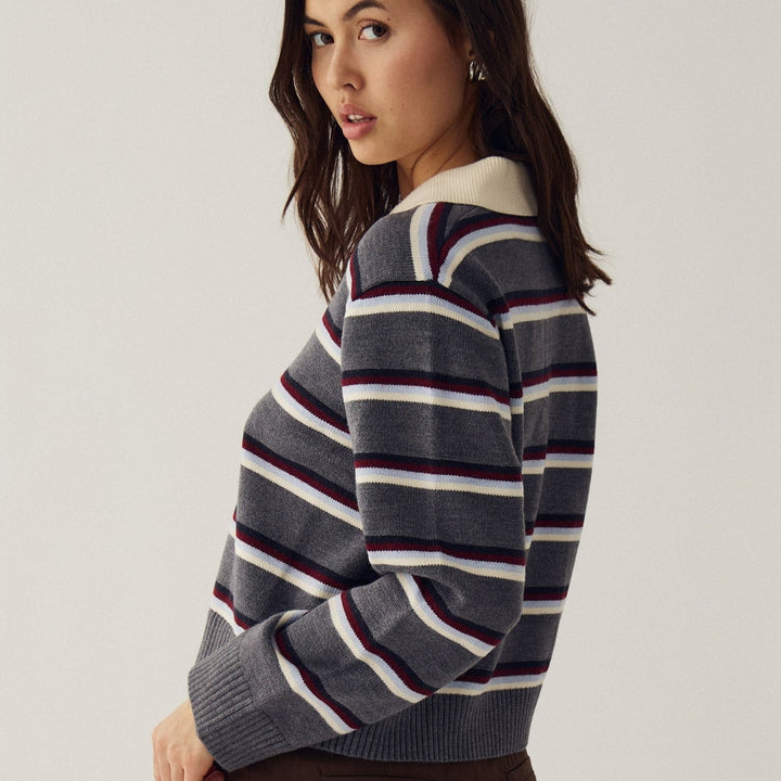 Noella Merryll Knit Delissa Grey Stripe
