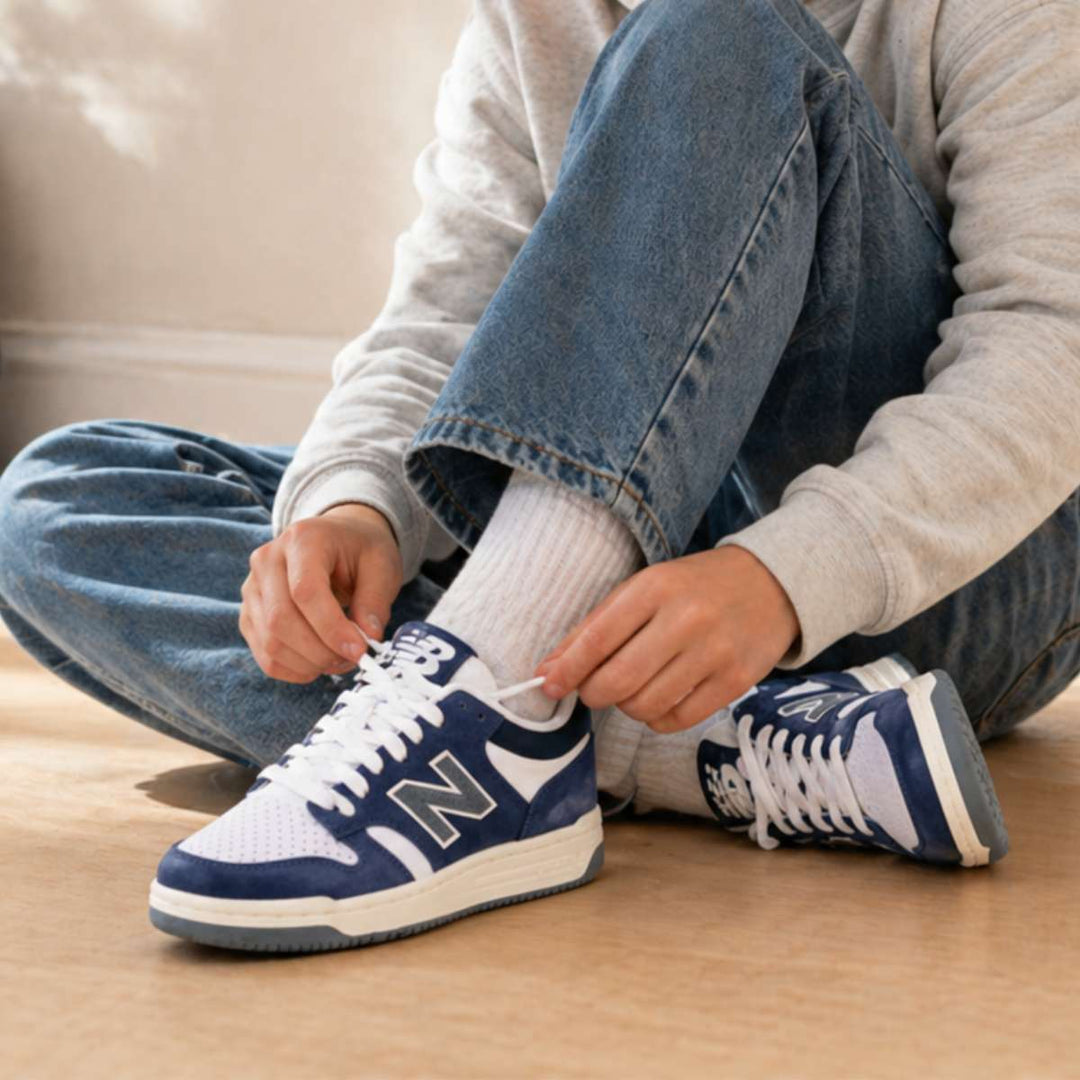 New Balance B480 White/Navy Junior