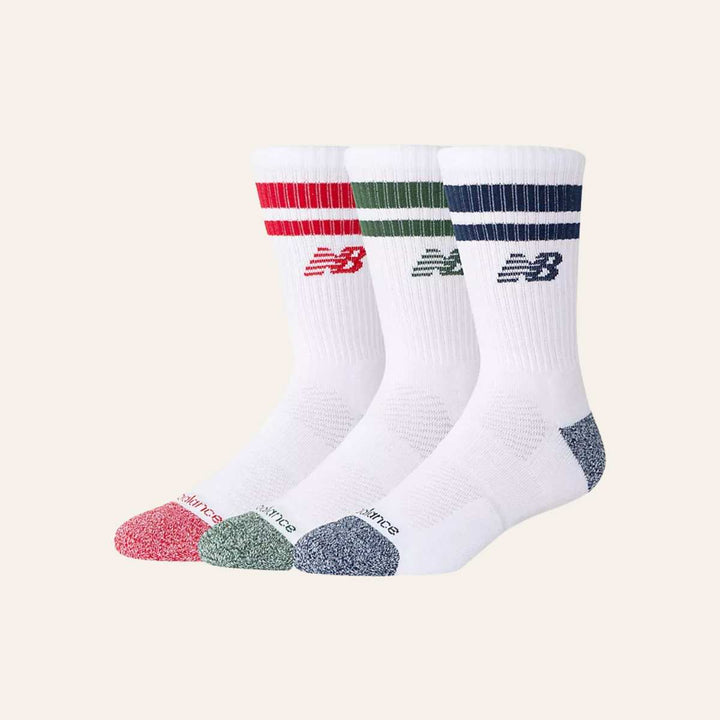 New Balance Active Premium Stripe Crew Socks 3-pack