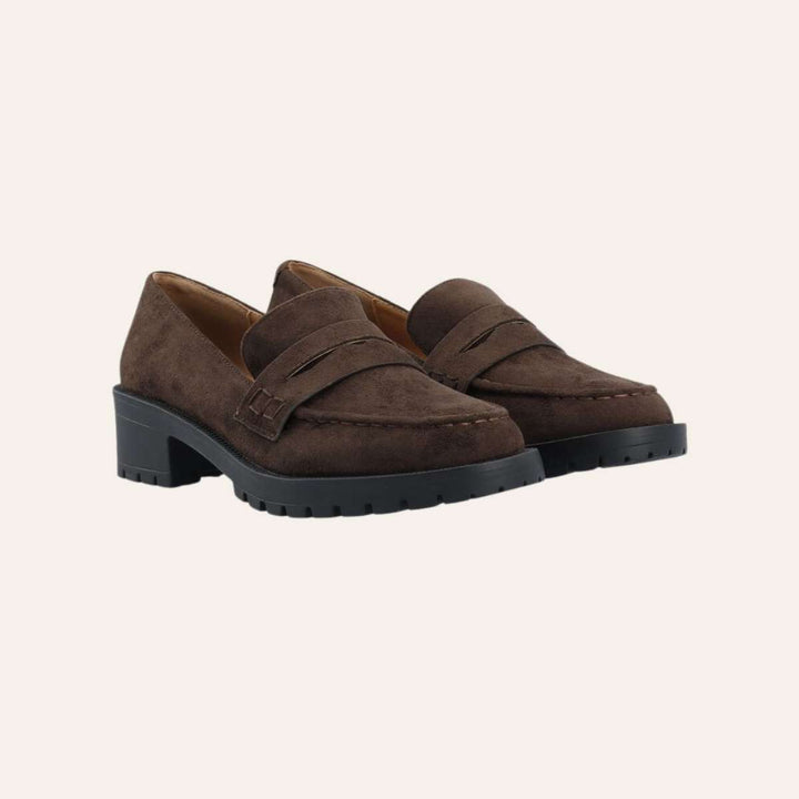 Bianco Biapearl Penny Loafer Faux Suede Brown W