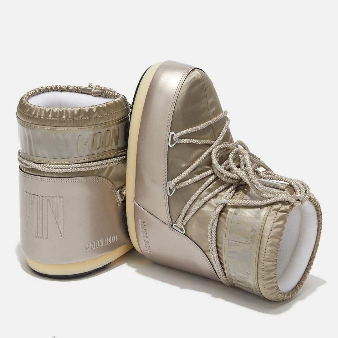 Moon Boot Low Glance Satin Platinum W