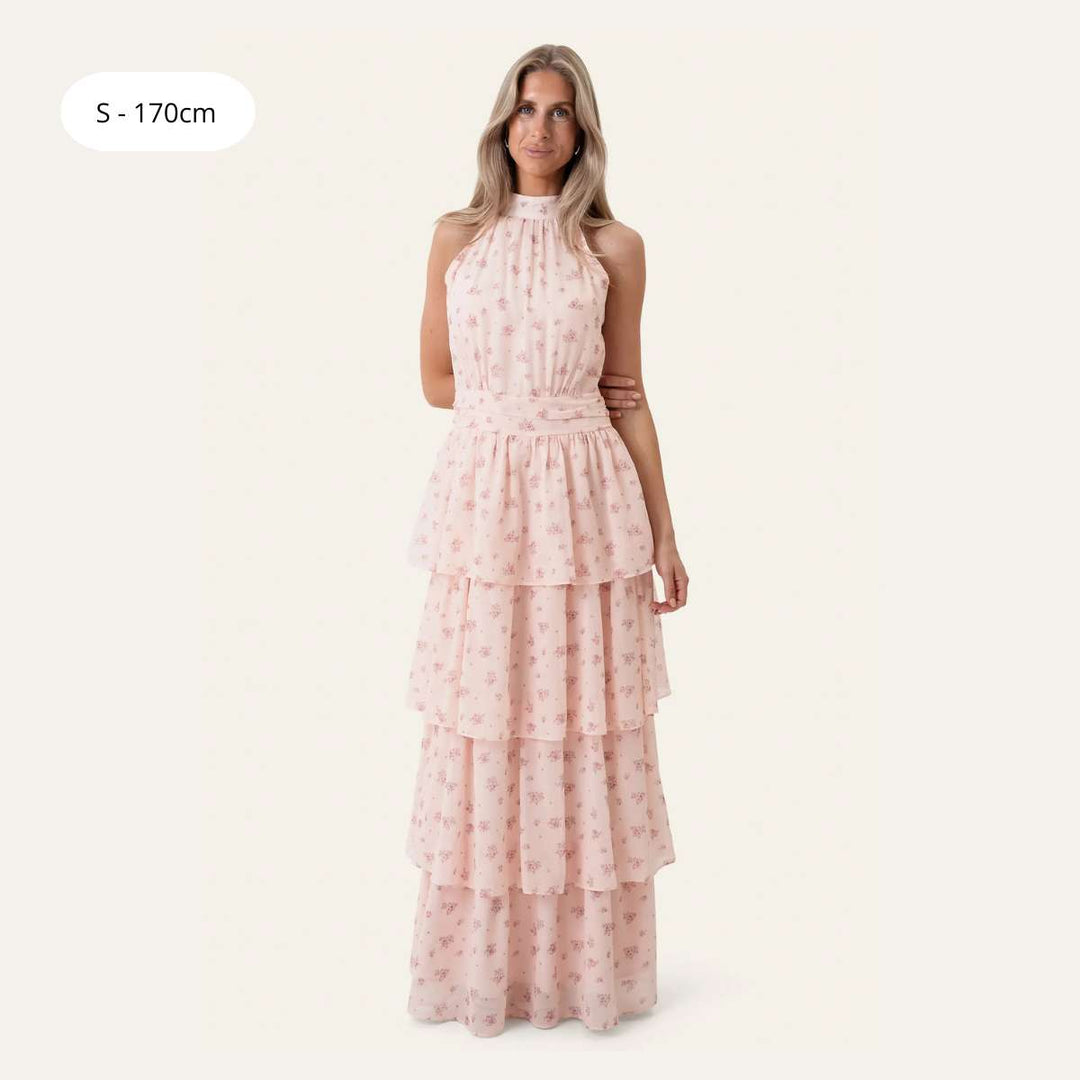 BYIC BelleIC Long Dress Pink Flower Print