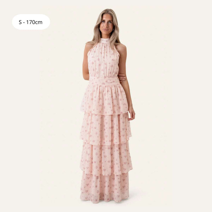 BYIC BelleIC Long Dress Pink Flower Print
