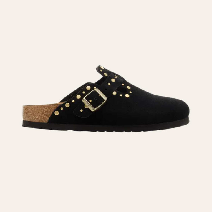 Birkenstock Boston Rivet Border Suede Black W