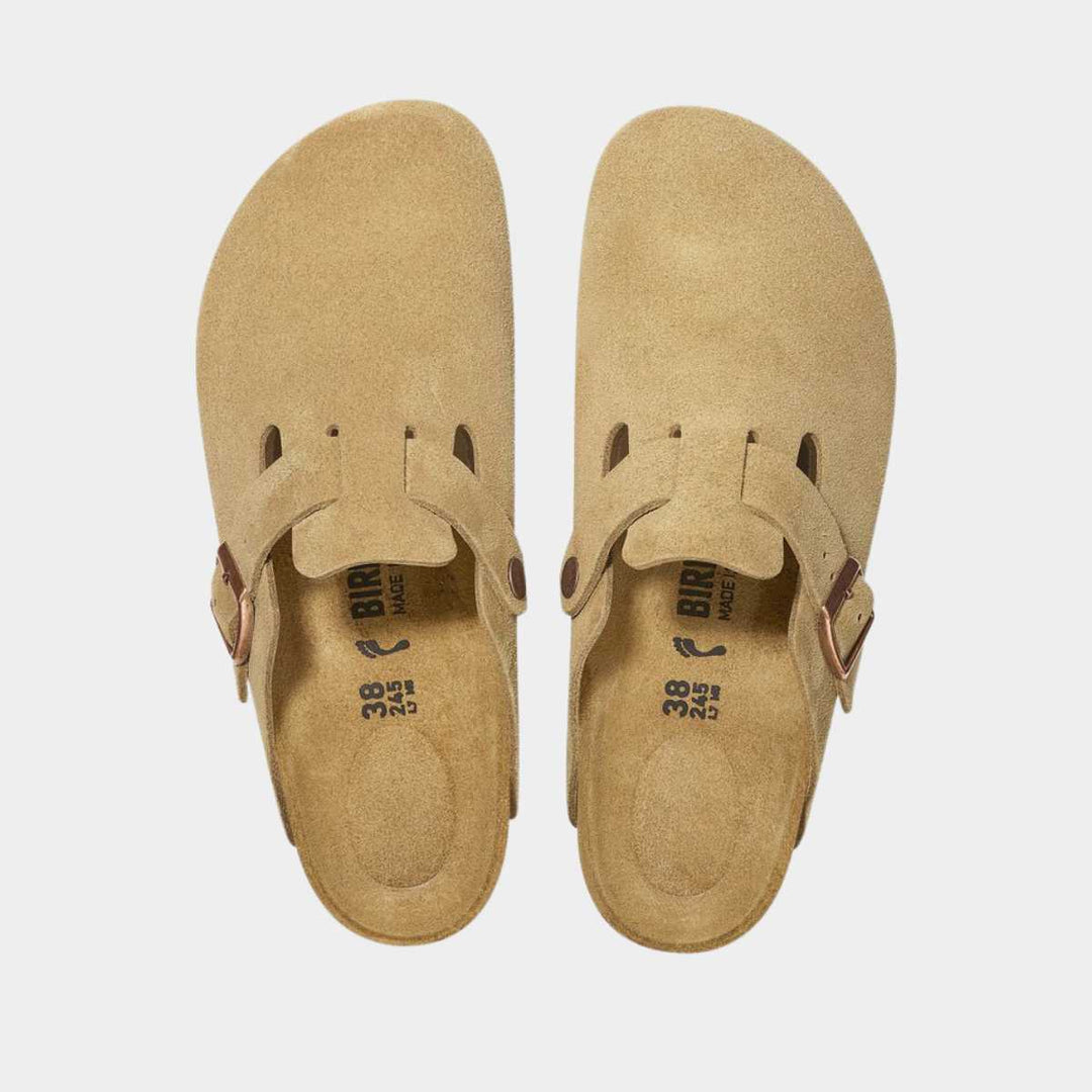 Birkenstock Boston Suede Leather Latte Cream W