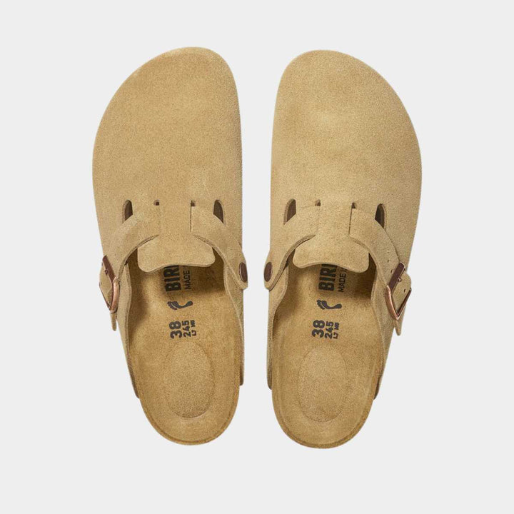 Birkenstock Boston Suede Leather Latte Cream W