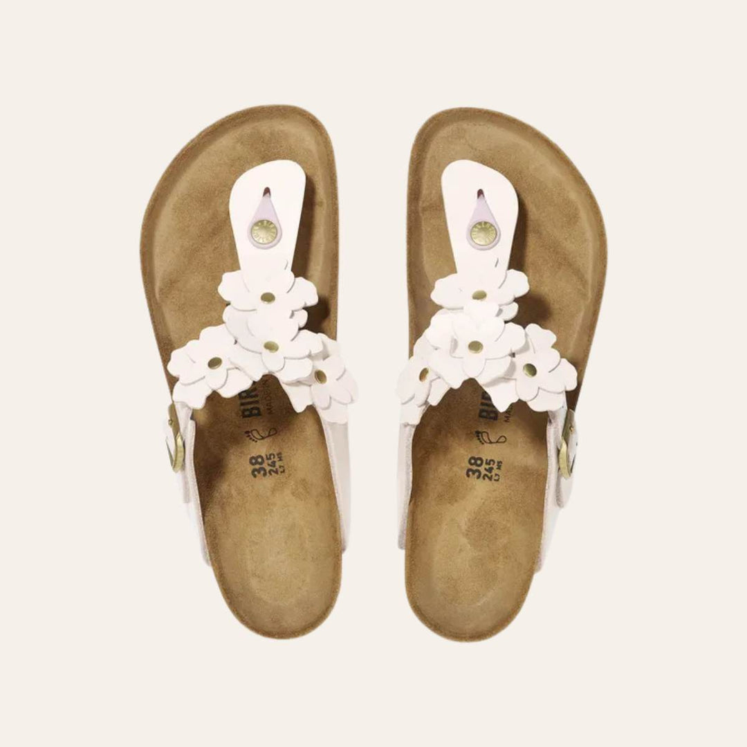 Birkenstock Gizeh Flowers Leather Light Rose W