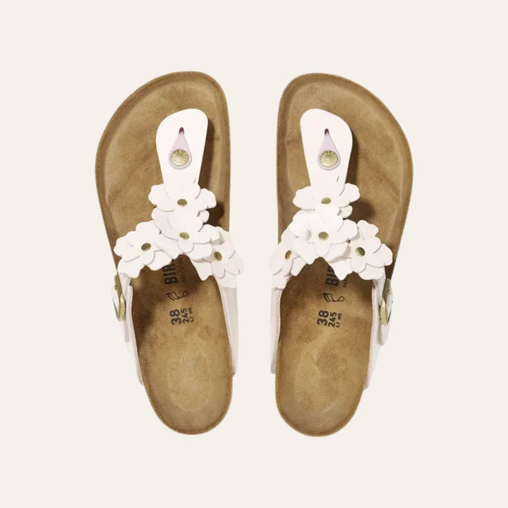 Birkenstock Gizeh Flowers Leather Light Rose W