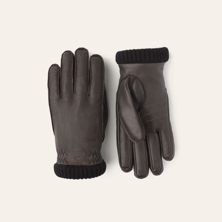 Hestra Deerskin Primaloft Rib Dark Brown M