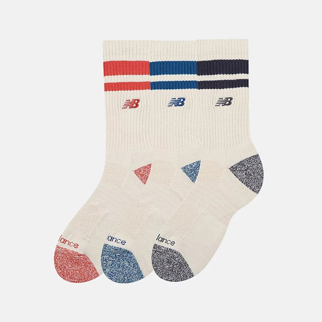 New Balance Active Premium Stripe Crew Socks 3-pack