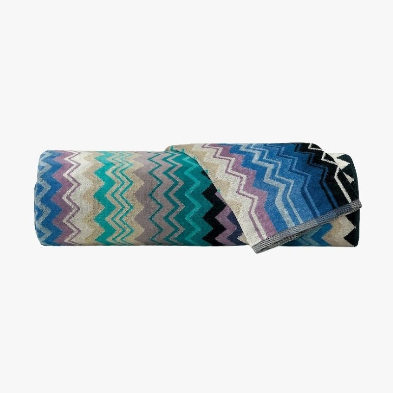 Missoni håndkle i Giacomo 170 – blå sikksakkstriper