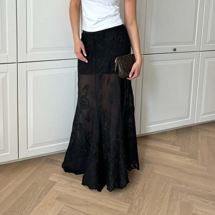 BYIC ElinorIC Lace Maxi Skirt Vintage Black