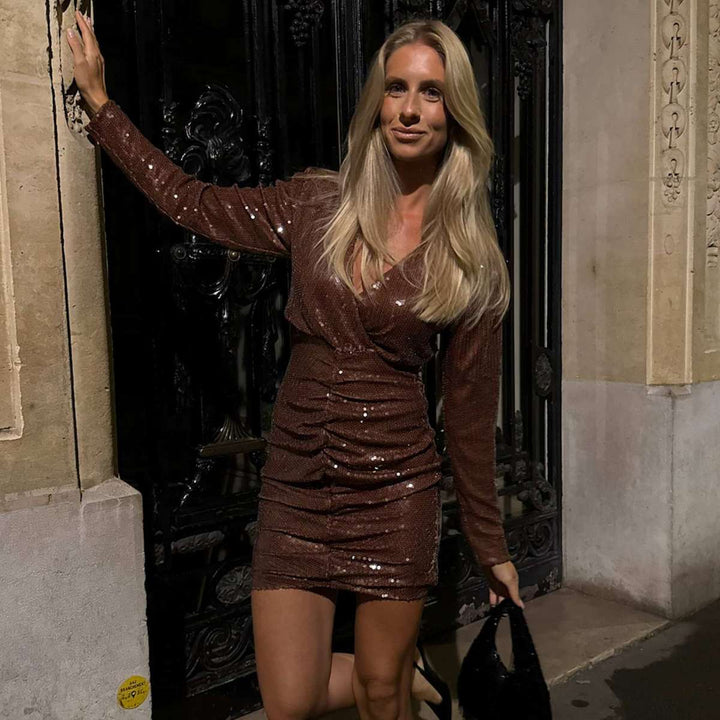 BYIC TrineIC Dress Brown Sequin