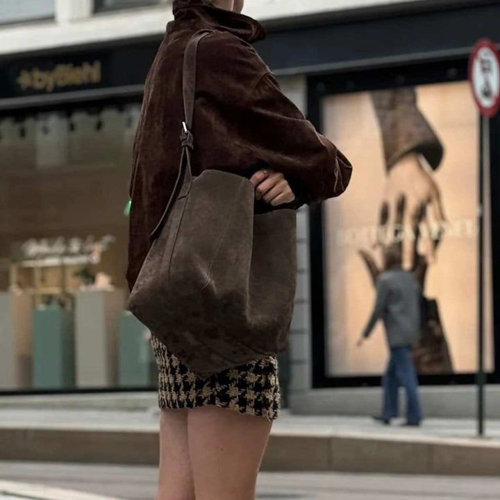 Jim Rickey Sac Medium Suede Truffle