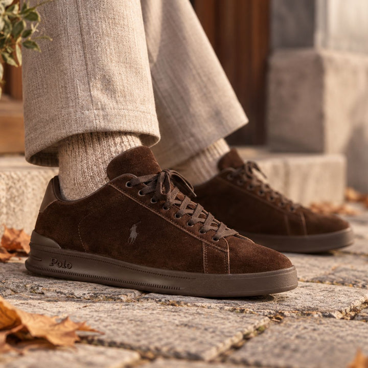Ralph Lauren Heritage Court II Suede Dark Chocolate M