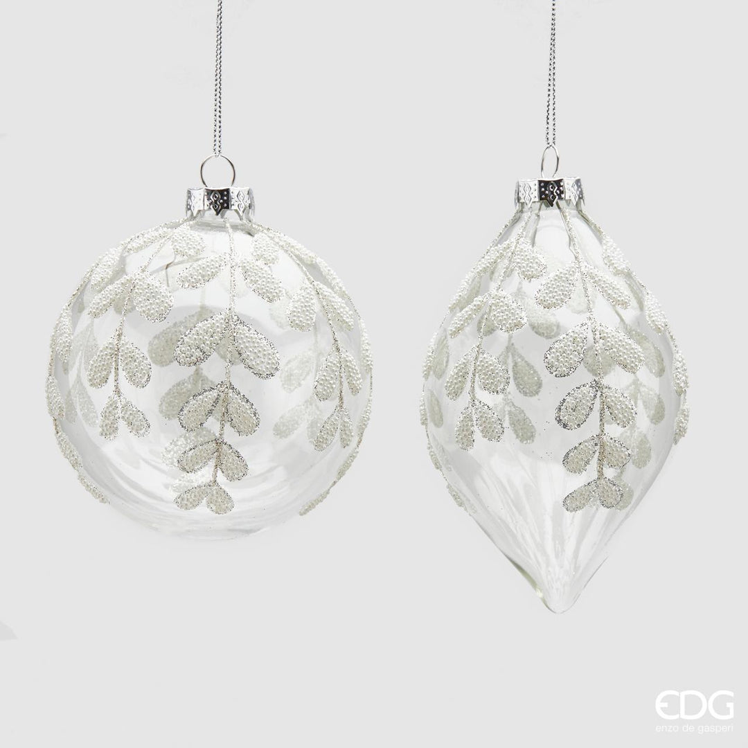 EDG 1 STK Juletrepynt Foglie D10 White - julepynt fra EDG / Enzo De Gasperi