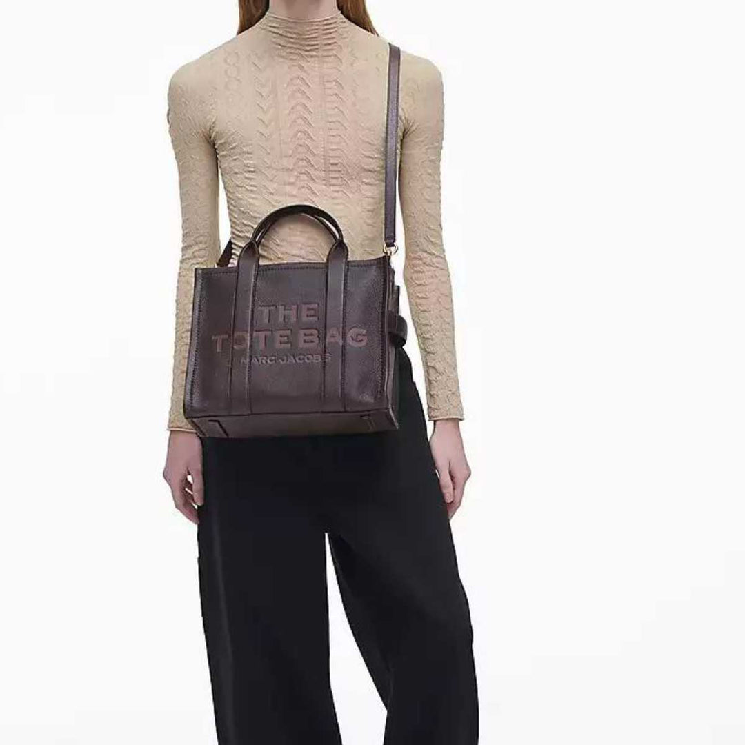 Marc Jacobs Leather Tote Bag Medium Tote Ganache