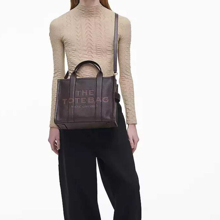 Marc Jacobs Leather Tote Bag Medium Tote Ganache