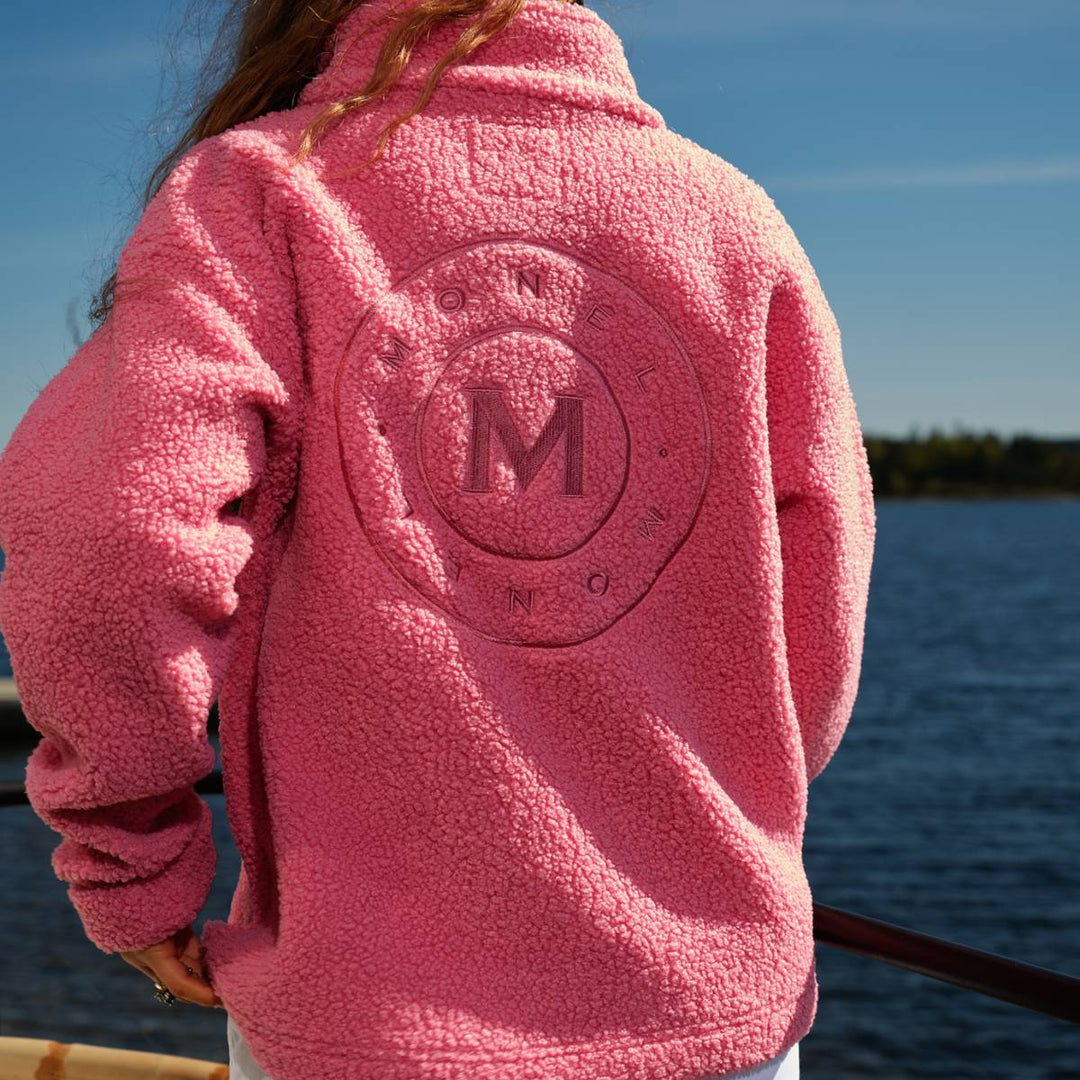 Monel Annie Teddy Fleece Half Zip Bright Pink