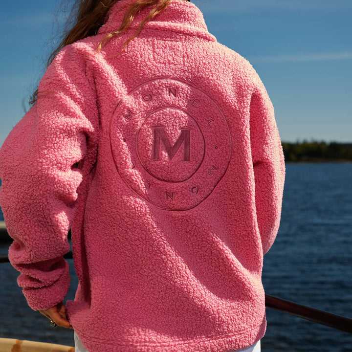 Monel Annie Teddy Fleece Half Zip Bright Pink