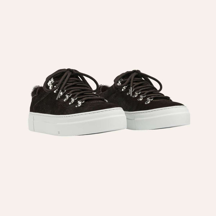 Diemme Marostica Low Platform Dark Brown Haircalf Mogano W