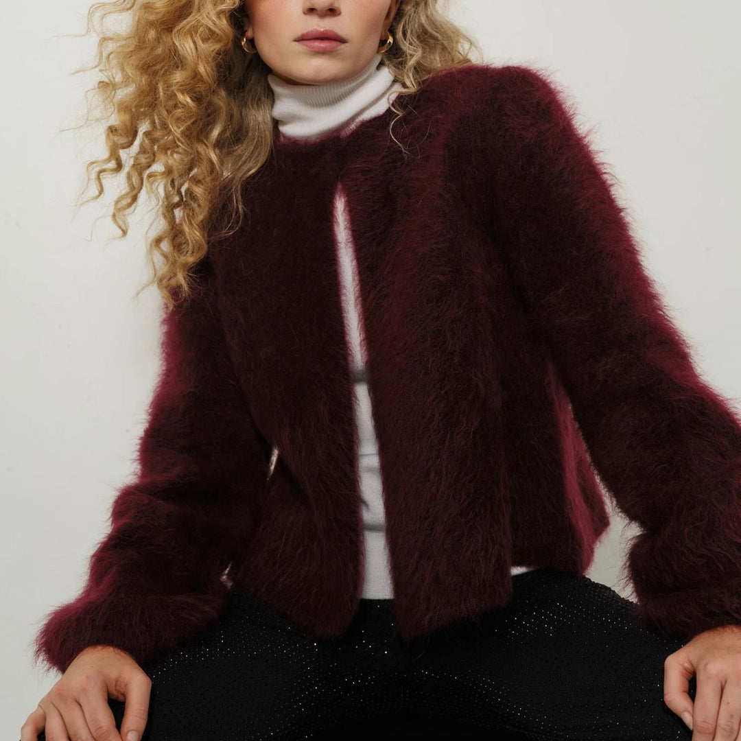 ELLA & IL Amelia Chunky Cardigan Oxblood