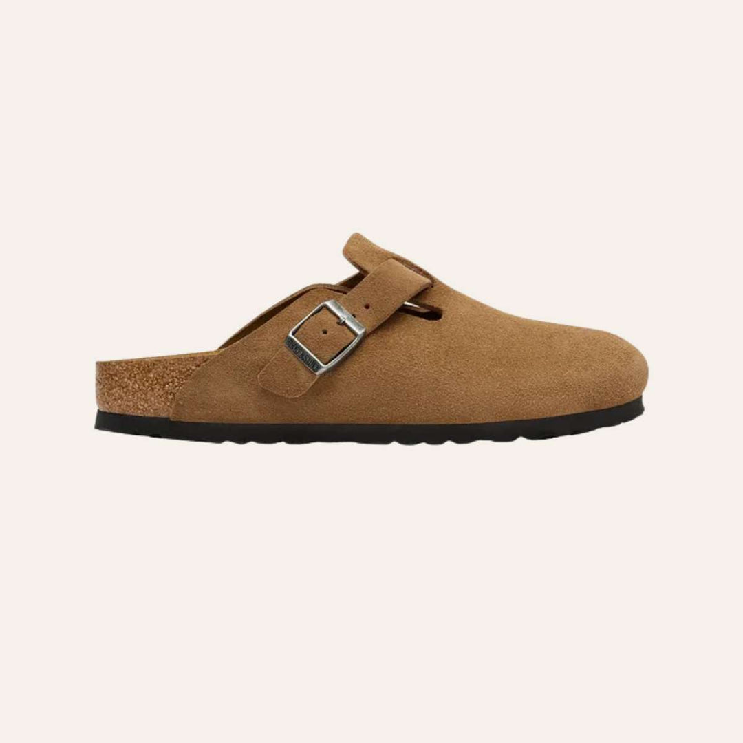 Birkenstock Boston Narrow Suede Leather Dark Tea W