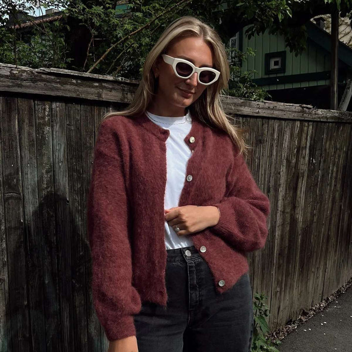 Noella Kae Knit Cardigan Rust