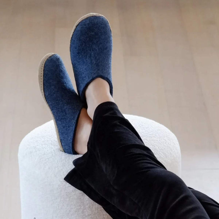 Glerups G Slip-on Ulltøfler Denim M