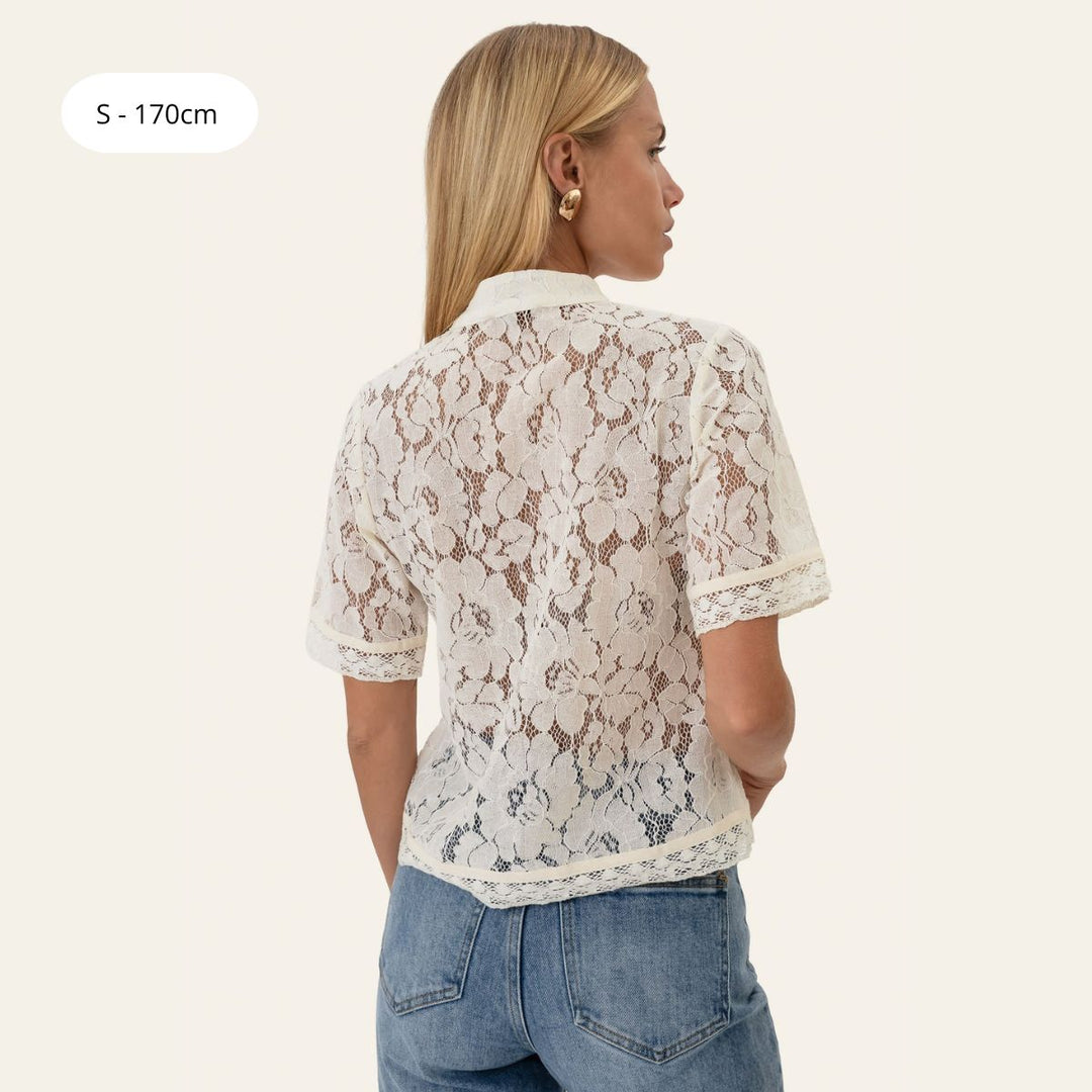 BYIC LiljaIC SS Shirt Off White Lace