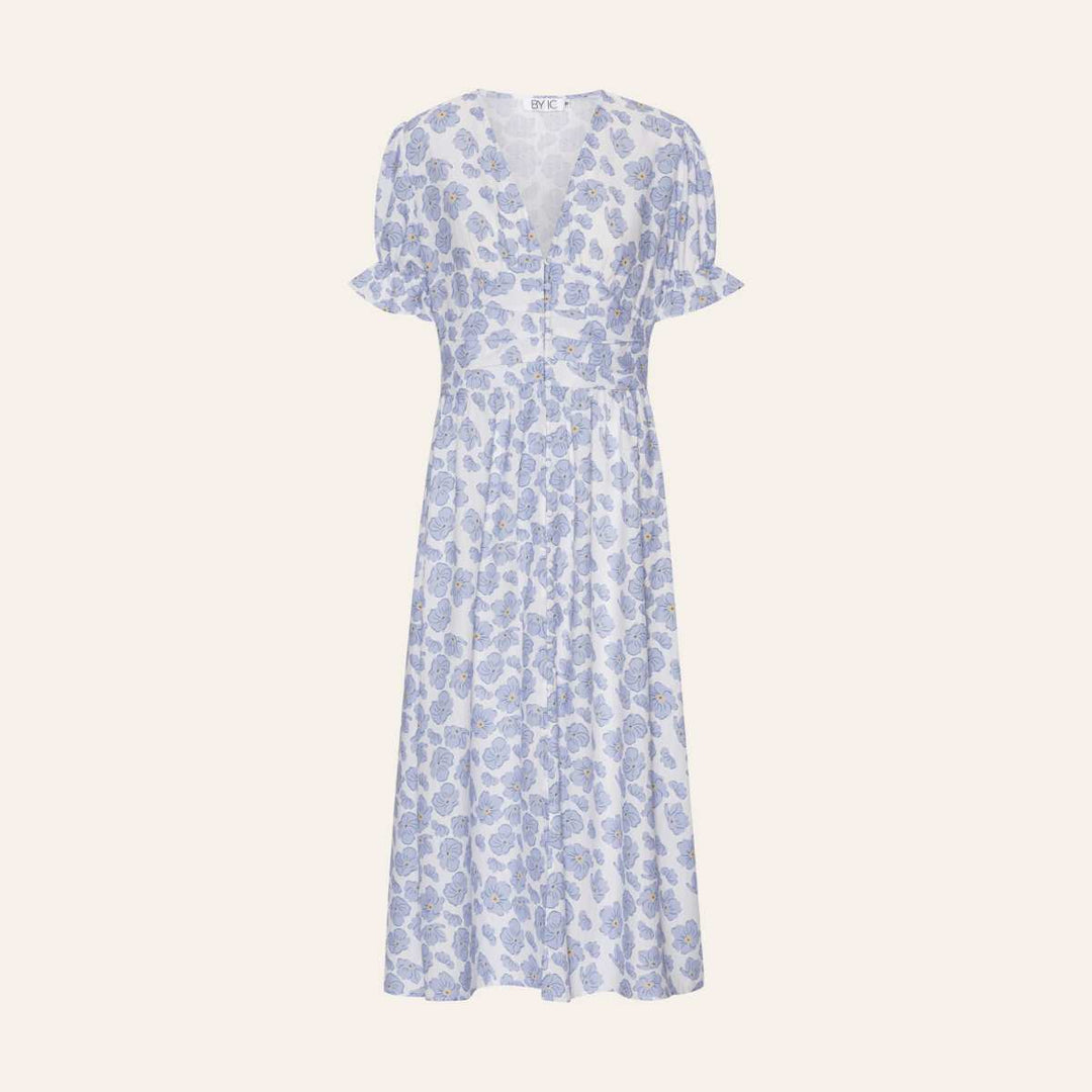 BYIC AdelIC Long Dress Blue Dazzling Flower W