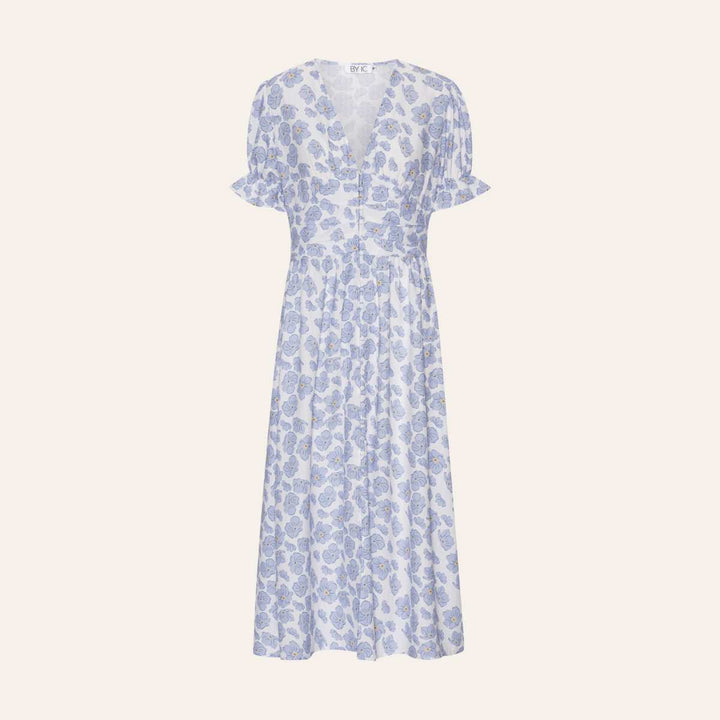 BYIC AdelIC Long Dress Blue Dazzling Flower W