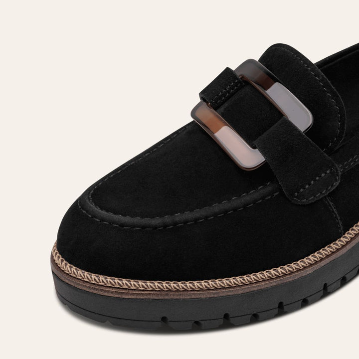 Tamaris Suede Leather Slipper Black W