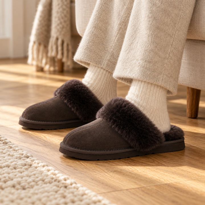 Roberto Rosso Sheepskin Slipper Coffee