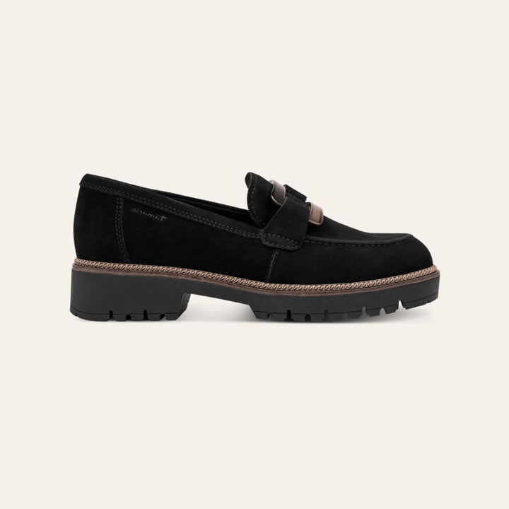 Tamaris Suede Leather Slipper Black W