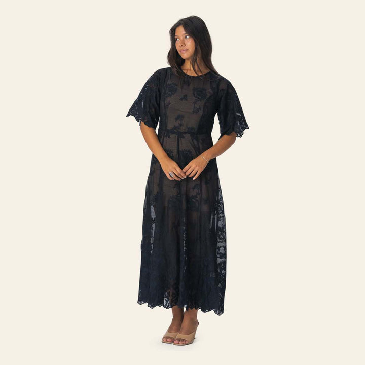BYIC ElinorIC Lace Long Dress Vintage Black