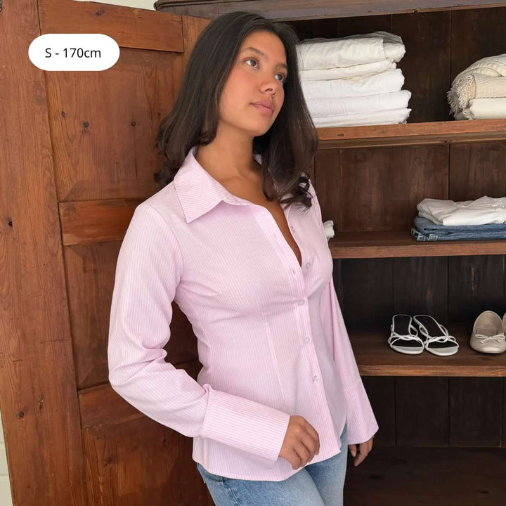 BYIC SiljeIC Shirt Pink White Stripes